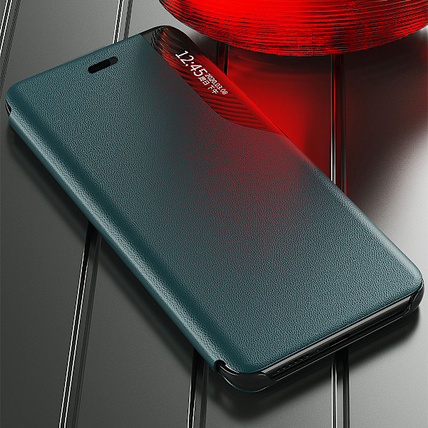 Eco Läder Flip Case med Ställfunktion för iPhone 13 Pro Max - Rö