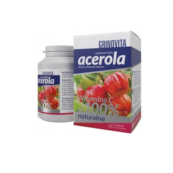 Acerola Grinovita/ 60 sugtabletter - Ett Naturligt C-vitamin til