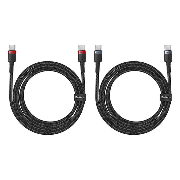 Baseus Cafule USB-C / USB-C Kabel 100W 1m - Röd-Svart & Svart-Gr