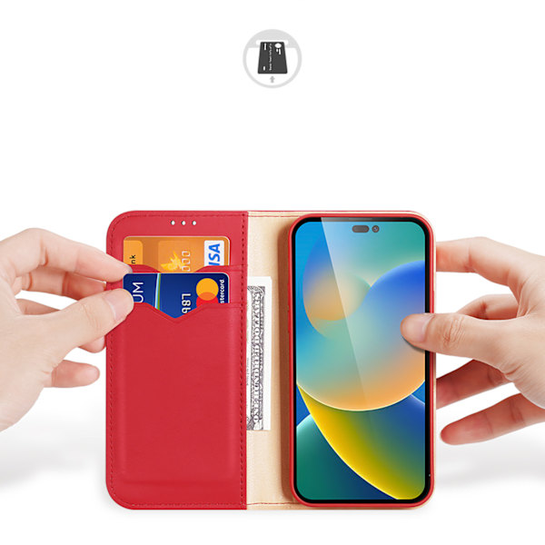 Dux Ducis Hivo Läderfodral med Flärp för iPhone 14 Pro - Äkta Lä