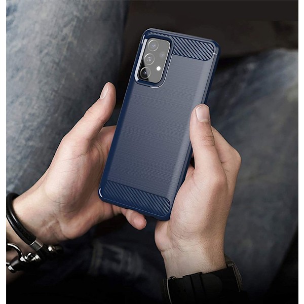 Samsung Galaxy A72 4G Flexibelt Kolfiberfodral/ Blå