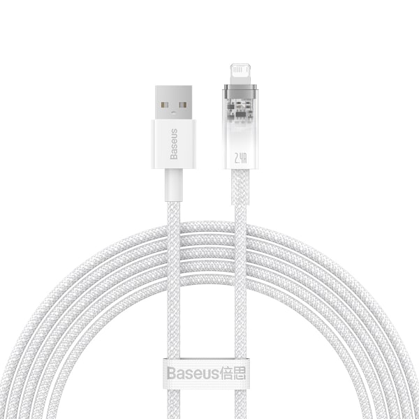 Baseus Explorer Series USB till Lightning-kabel 2/4A 2m vit (CAT