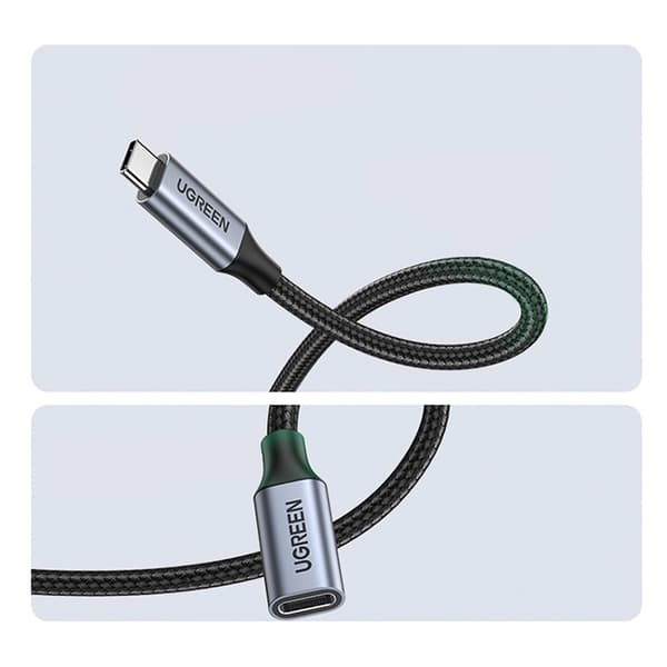 Ugreen USB-C-kabel 100W PD QC 5A 10Gbps 0.5m - Grå