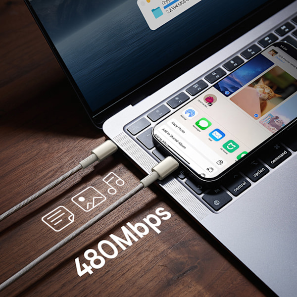 Baseus Tungsten Gold USB-C till USB-C Kabel 100W 2m - Guld