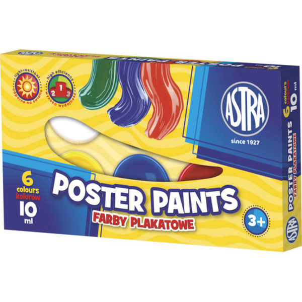 Astra Plakatfärger - Set med 6 färger á 10 ml