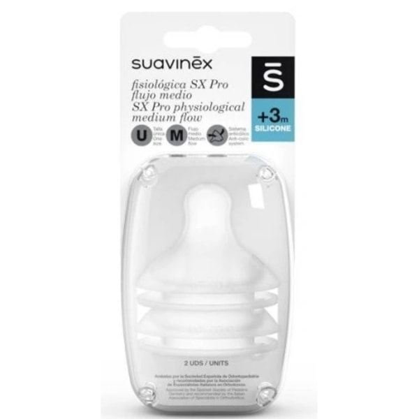 Suavinex SX Pro Nappflaska/ Medium Flöde/ 2-pack - För bekväm ma