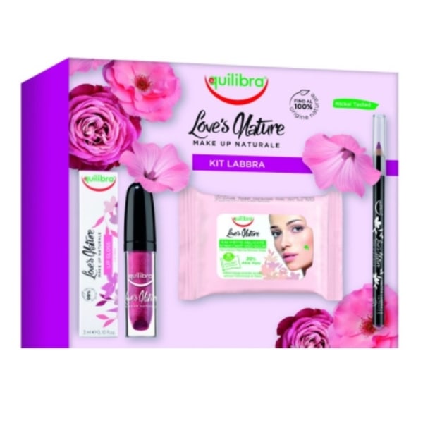 Ekologiskt Set Loves Nature för läppar: Glans 3 ml + Läppenna 1/