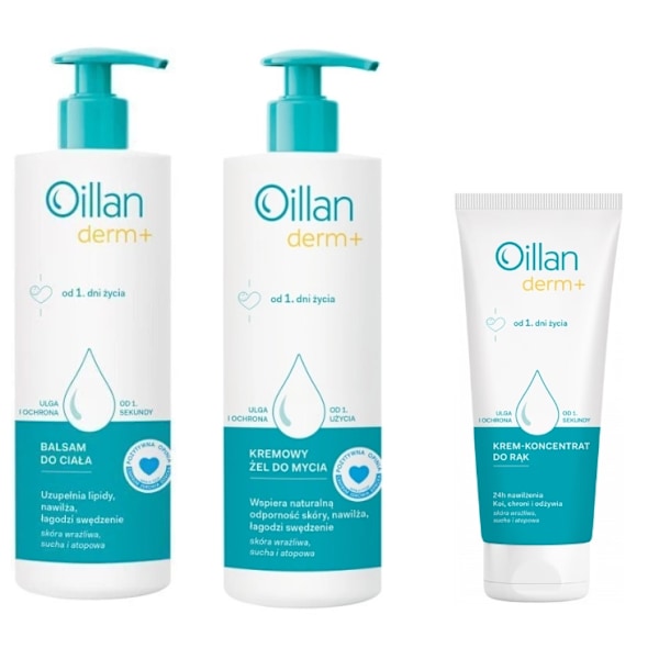 Oillan Derm+ Kropps- och Handvårdsset: Balsam 400 ml/ Tvättgel 4