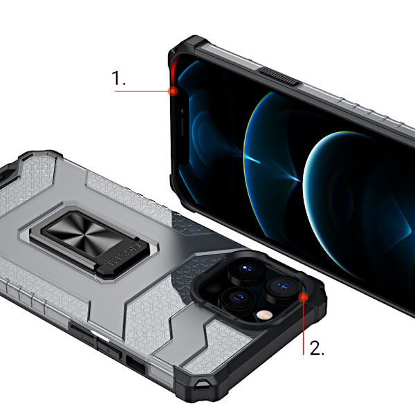 iPhone 12 Pro Max Ring Case – Stöttåligt Hybridfodral med Magnet