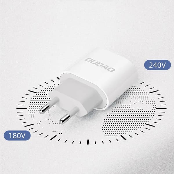 Dudao A14EUC Väggladdare PD 20W USB-C med Kabel - Vit