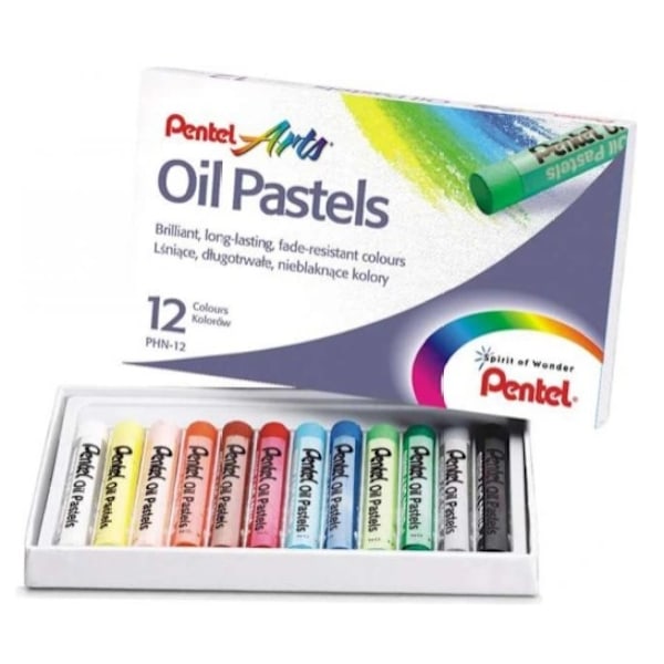 Pentel/ Oljefärgkritor/ 12 färger