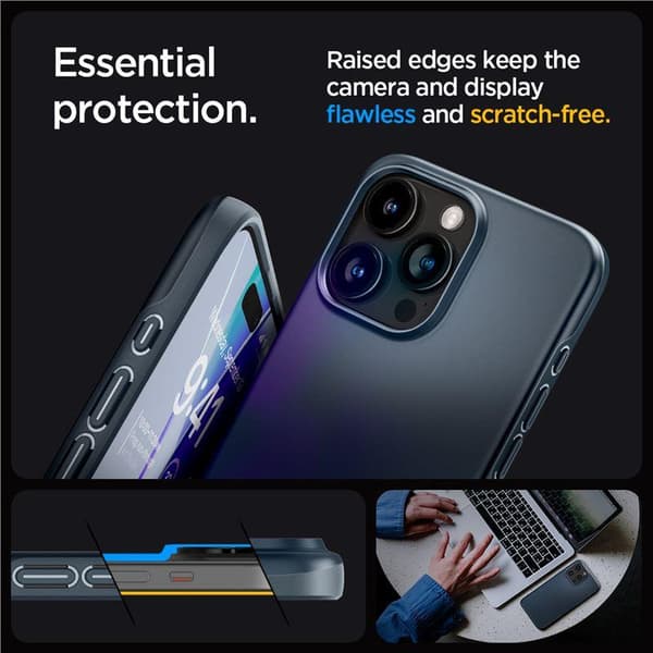 Spigen Thin Fit Skal för iPhone 15 Pro Max - Svart Metall