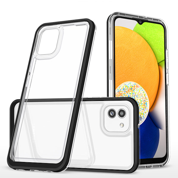 Samsung Galaxy A03 Transparent 3-i-1 Skal med Svart Ram/ Silikon