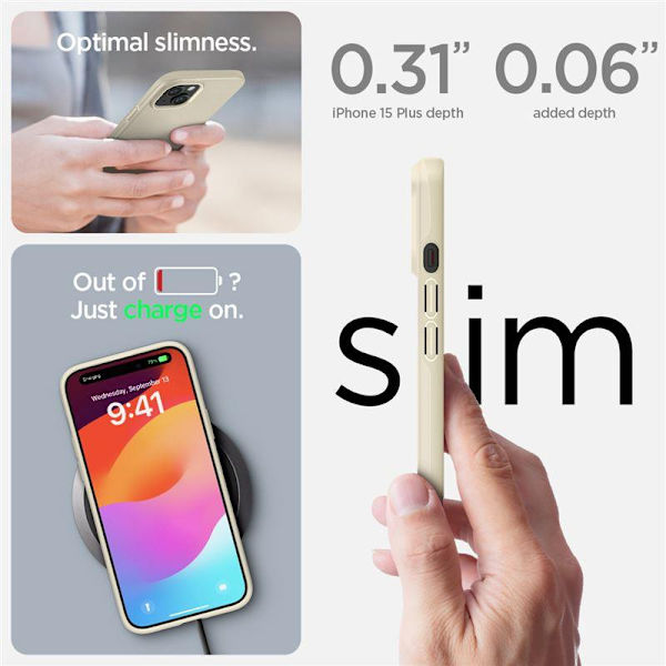 Spigen Thin Fit Skal för iPhone 15 Plus - Beige