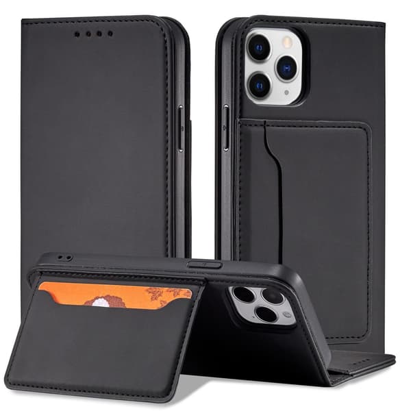 Magnetiskt Kortfodral för iPhone 12 Pro - Svart Korthållare/ Plå