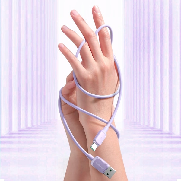 Joyroom Flerfärgad Seriekabel A14 USB-A/USB-C 3A 1/2m - Lila