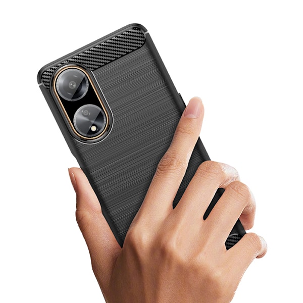 Flexibelt Karbonmönstrat Skal till Oppo A98 5G - Svart