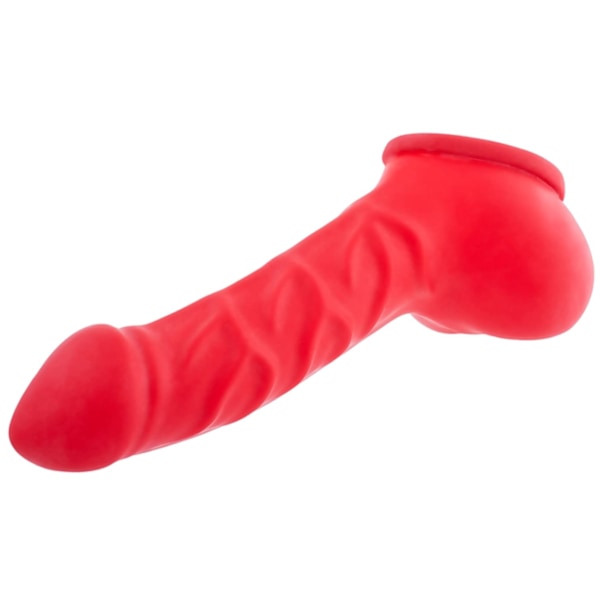 Voluminös ribbad penisärm med skaft/ 14 cm/ 1 st.