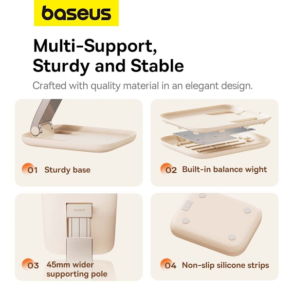 Baseus BS-HP009 Seashell Series Fällbart Surfplatte Stativ - Ros