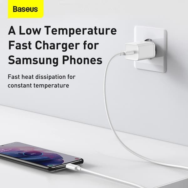 Baseus Si Snabbladdare USB-C 25W 3A med USB-C / USB-C Kabel 1m -