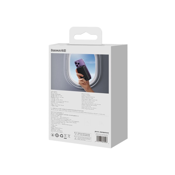 Baseus Magnetisk Mini Powerbank 20000 mAh 20W - Svart + USB-C/US