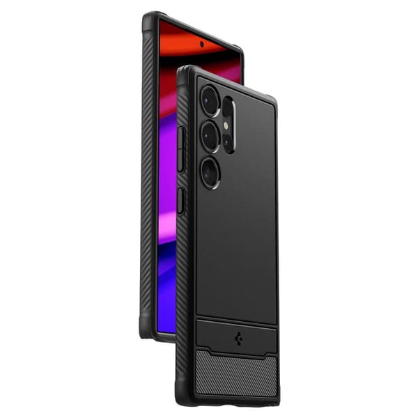 Robust Svartmattskal för Samsung Galaxy S24 Ultra - Spigen Rugge