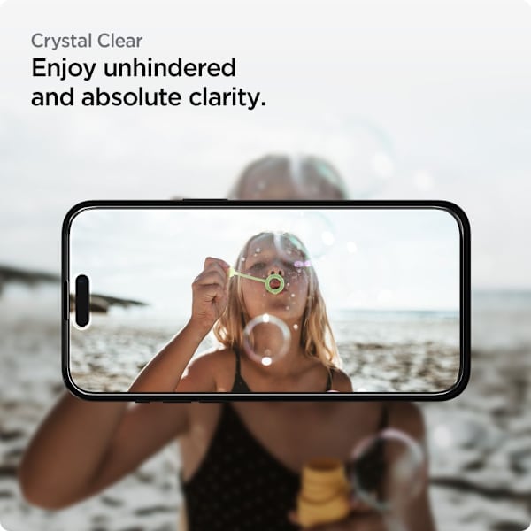 Härdat glas Spigen ALM Glass FC för iPhone 15 Pro - svart/ 2-pac