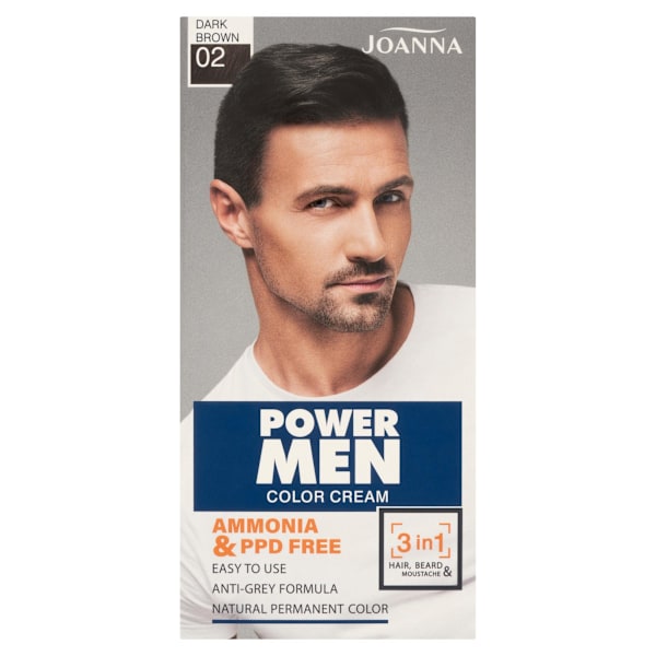 Joanna Power Men 3-i-1 Färgkräm (Mörkbrun) 30 g