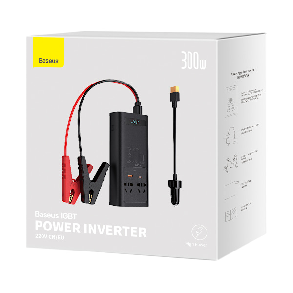 Baseus IGBT Bilströmomvandlare Inverter 300W 220V (CN/EU-kontakt