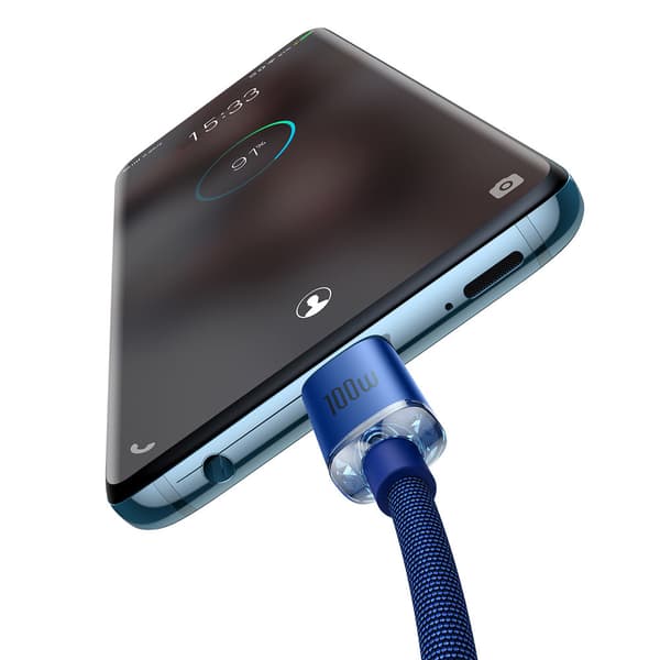 Baseus CAJY000703 USB-C till USB-C Kabel PD 100W 480Mb/s 2m - Bl
