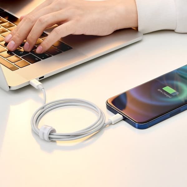 Baseus Superior USB till Lightning Kabel 2/4A 1/5 m Vit (CALYS-B