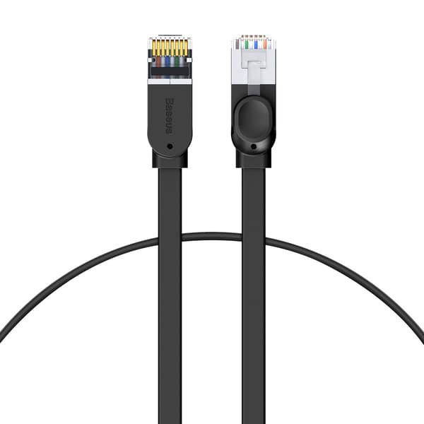 Baseus Flat Ethernet Kabel CAT6 RJ45 1m - Svart Hög Hastighet