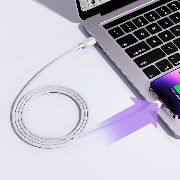 Joyroom Flerfärgskabel A14 Lightning/USB-A 2.4A 1.2 m – Vit