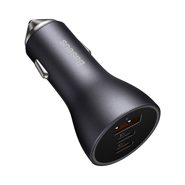 Baseus Golden Contactor Pro USB-A + 2x USB-C Billaddare 65W mörk