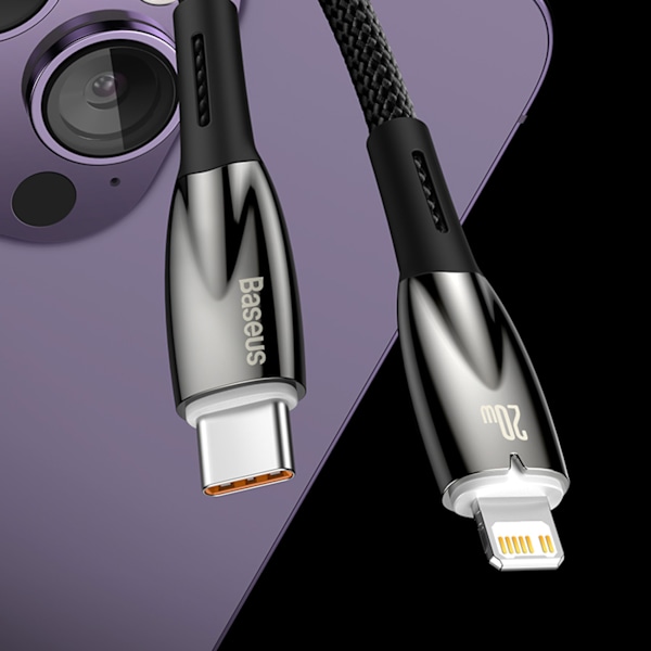 Baseus CADH000002 Lightning till USB-C PD Kabel 20W 480Mb/s 1m -