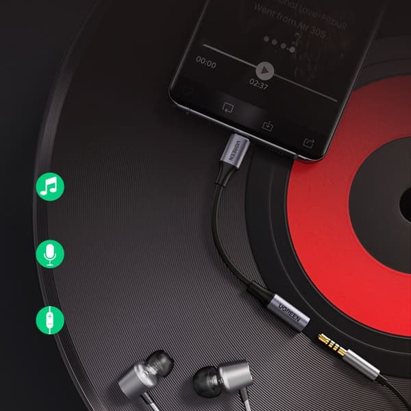 Adapter Ugreen AV161 för hörlurar 3/5 mm mini-jack (hona) / USB-