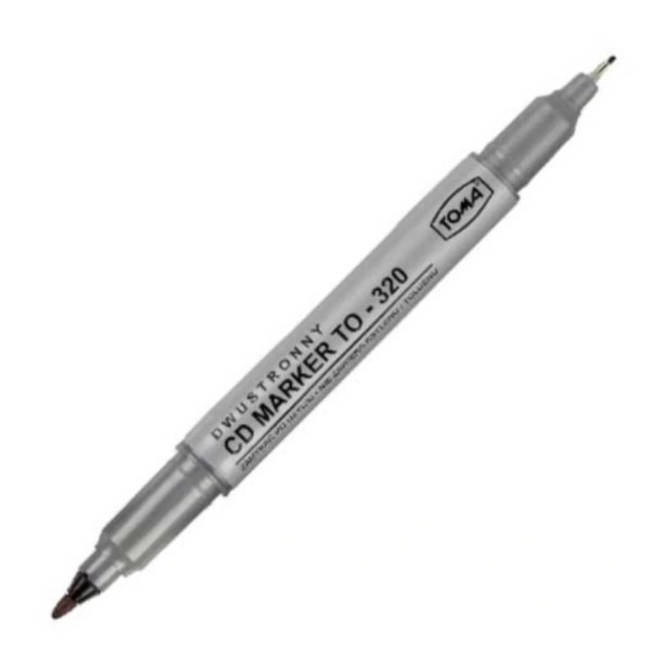 Whiteboardpenna Tom TO-320 | Dubbelsidig | Svart