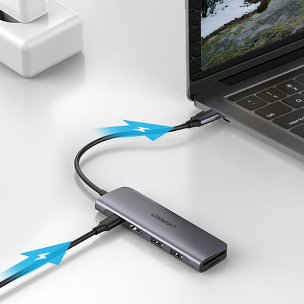 Ugreen CM195 6-i-1 Adapter USB-C: HDMI & 2x USB-A 3.0 & USB-C PD