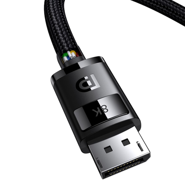 Baseus DisplayPort-kabel 8K 60Hz 2m - Svart/ Högupplöst anslutni