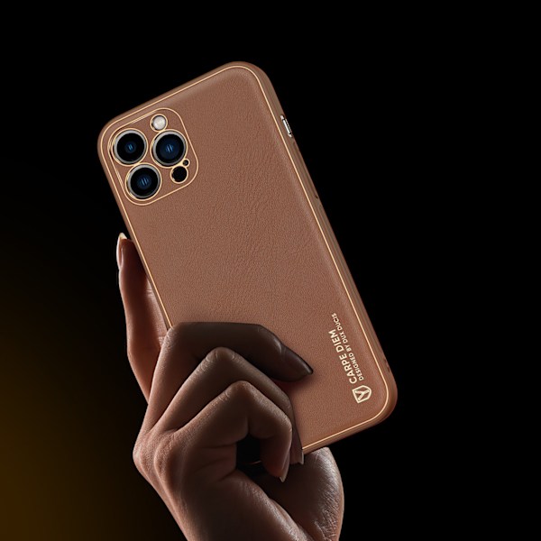 Dux Ducis Yolo Elegant iPhone 14 Pro Fodral - Brun Syntetläder S