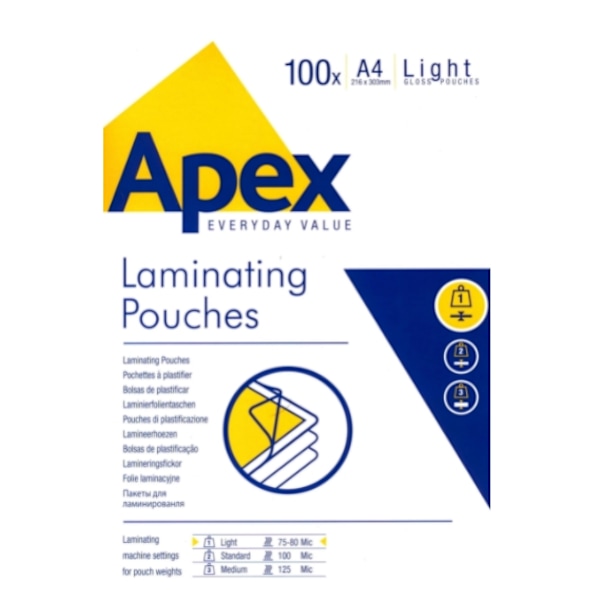 Apex Lamineringsfickor A4/ 100-pack