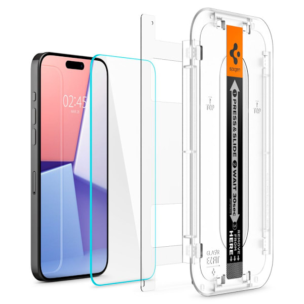 Härdat Glas Spigen Glas.tR EZ Fit för iPhone 15 Pro Max - 2-pack