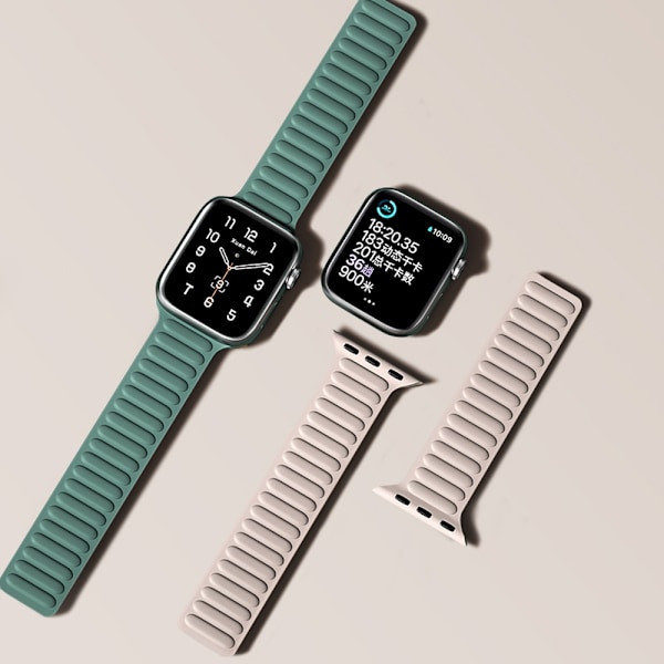 Magnetiskt Armband för Apple Watch 7/8/9 41mm/ Svart Magnetisk L