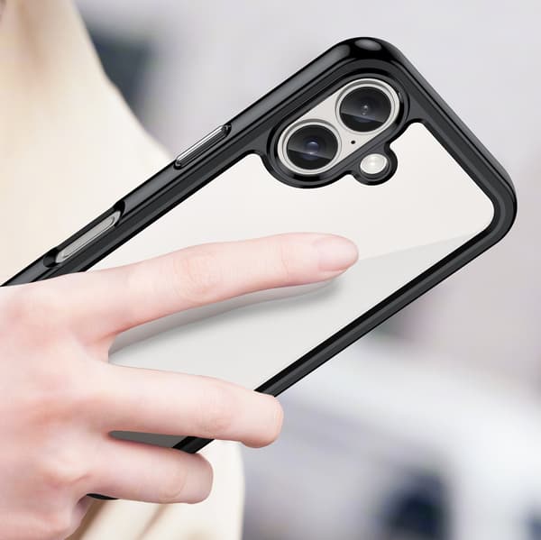 Skyddsfodral Outer Space med geléram till iPhone 16 Plus - svart