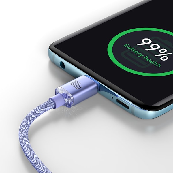 Baseus Lila USB-C till USB-C Kabel/ 100W PD/ QC/ 5A/ 480Mb/s/ 2m