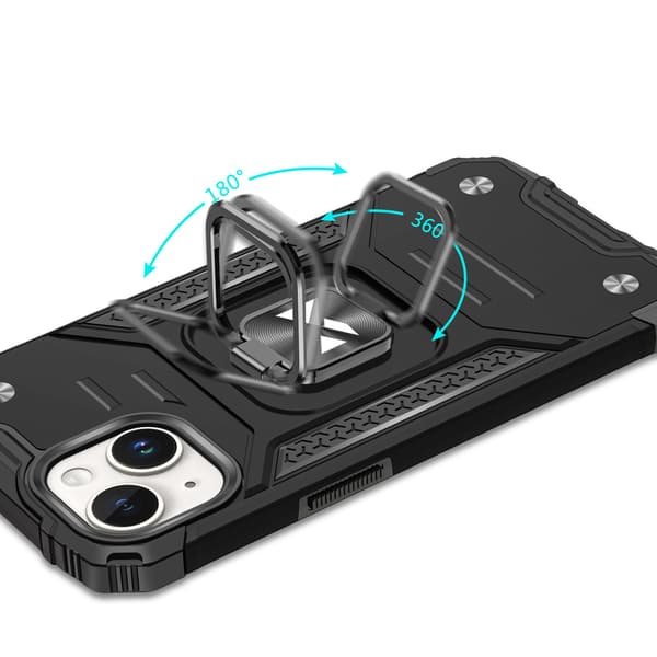 Skyddande Skal med Ringhållare för iPhone 15 Plus Wozinsky - Blå