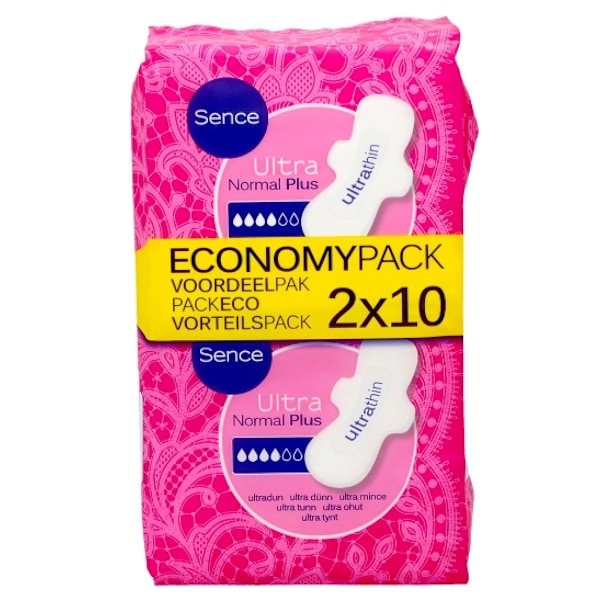 Sence Ultra Normal Plus/ Sanitära kuddar/ 20-Pack - Importerad f