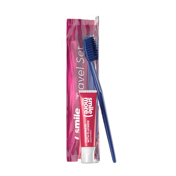 HiSkin Smile Tandkräm 30ml & Röd Tandborste Set