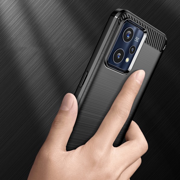 Flexibelt Kolfiberfodral för Realme 9 Pro/9 Pro Plus – Svart