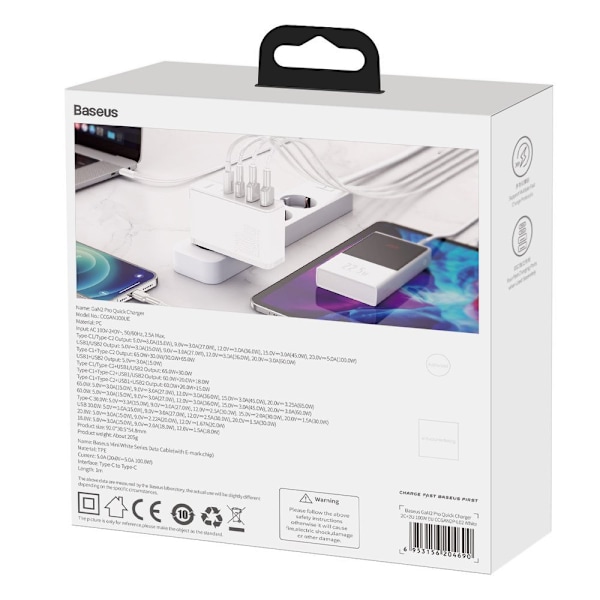 Baseus GaN2 Pro Snabbladdare 100W USB/USB-C Quick Charge 4+ Powe